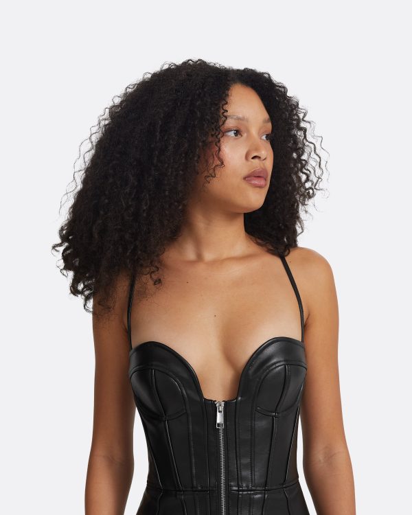 Chelle Black Midi Dress - Image 3