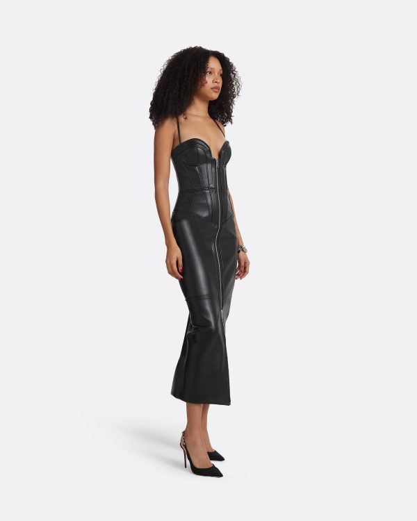 Chelle Black Midi Dress - Image 4