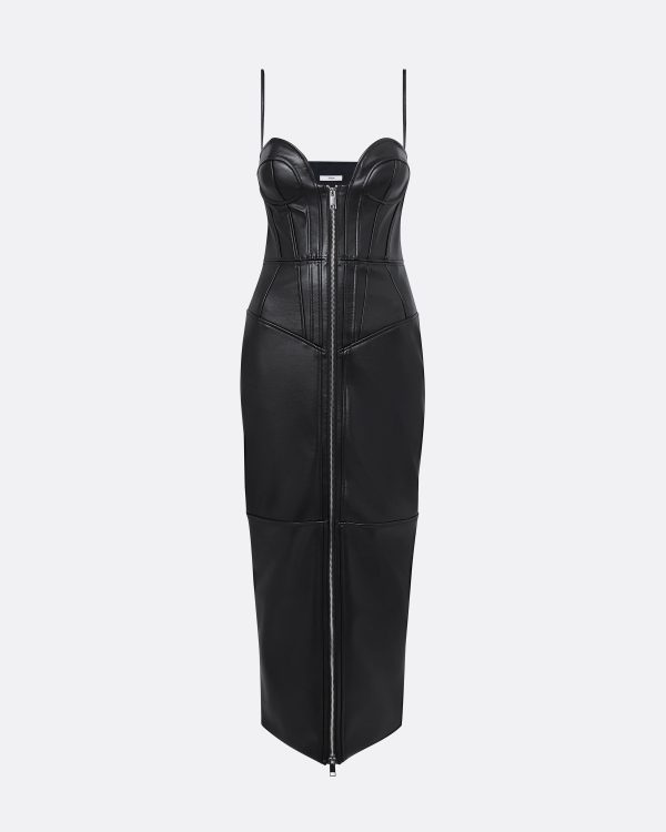 Chelle Black Midi Dress - Image 5