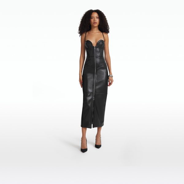 Chelle Black Midi Dress - Image 6