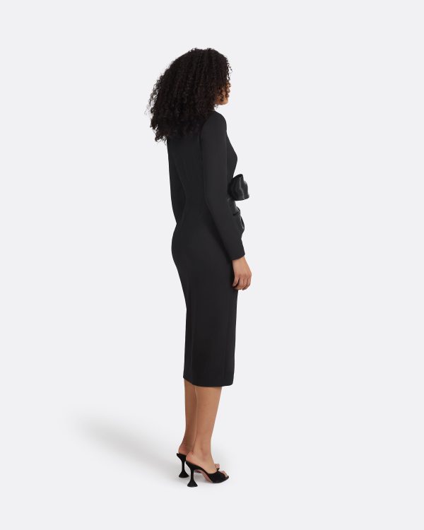 Yenna Black Midi Dress - Image 2
