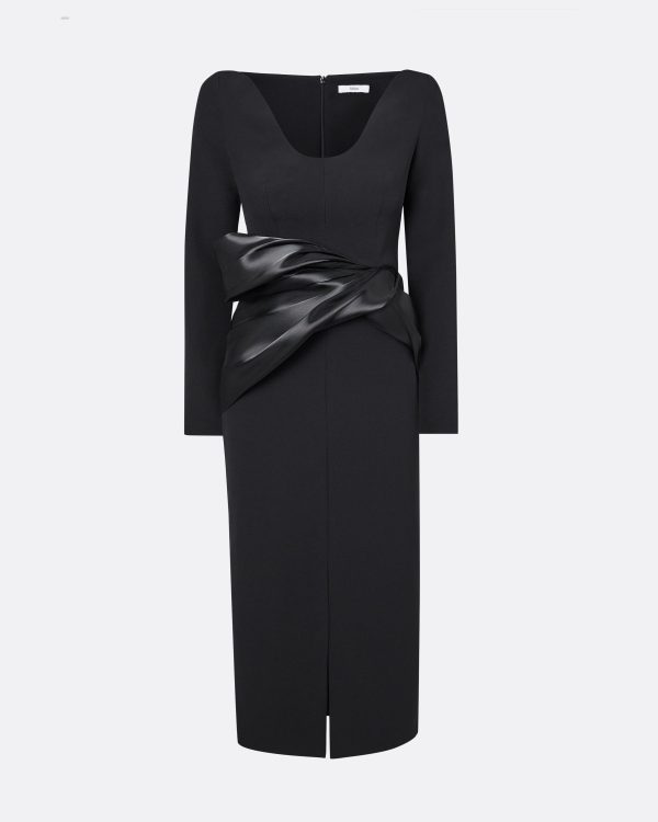 Yenna Black Midi Dress - Image 5