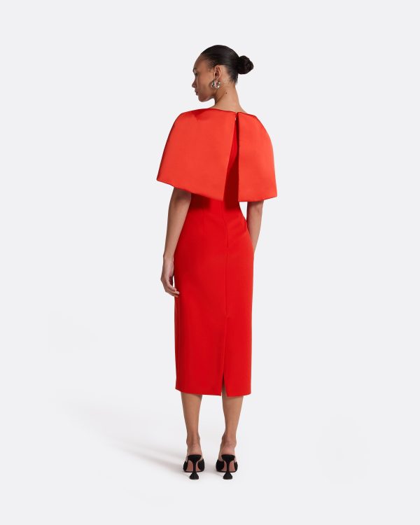 Barb Scarlet Red Midi Dress - Image 2