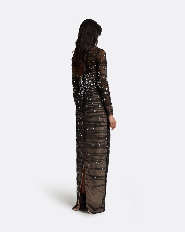 Defne Black Long Dress - Image 2