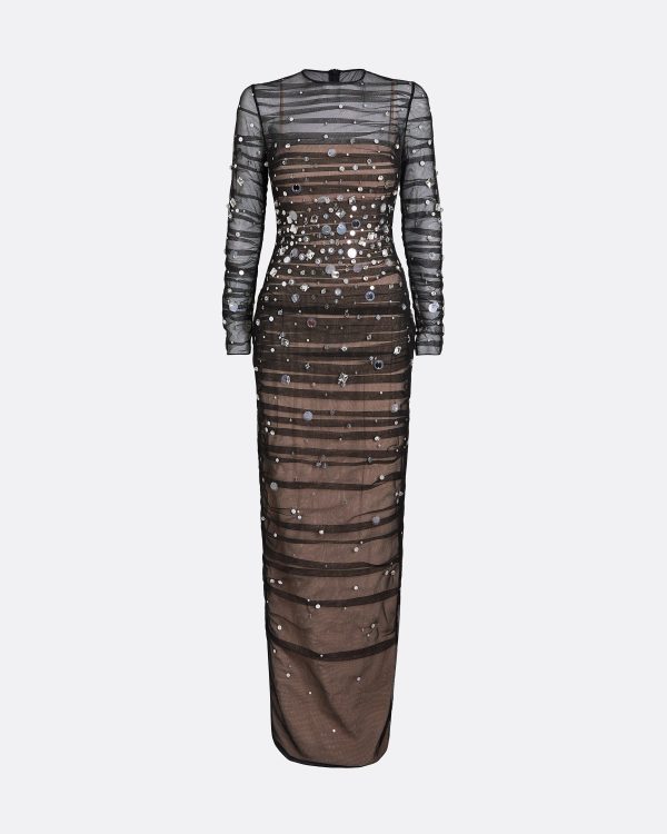 Defne Black Long Dress - Image 5
