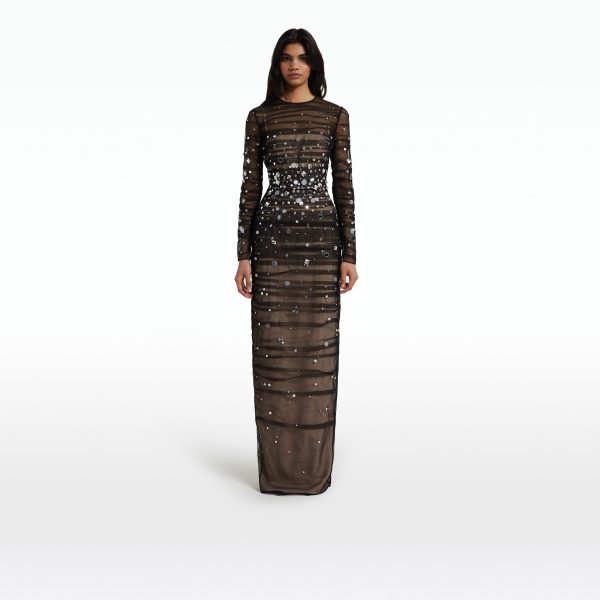 Defne Black Long Dress - Image 6