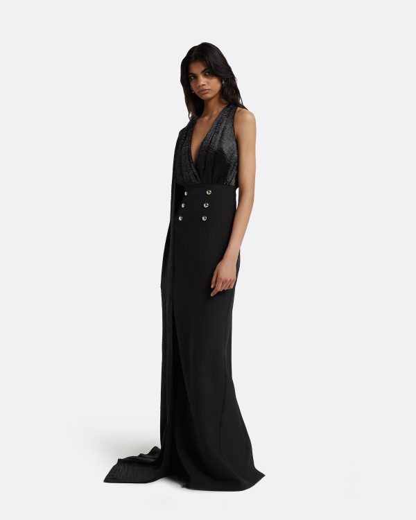 Yusuf Black Long Dress - Image 4