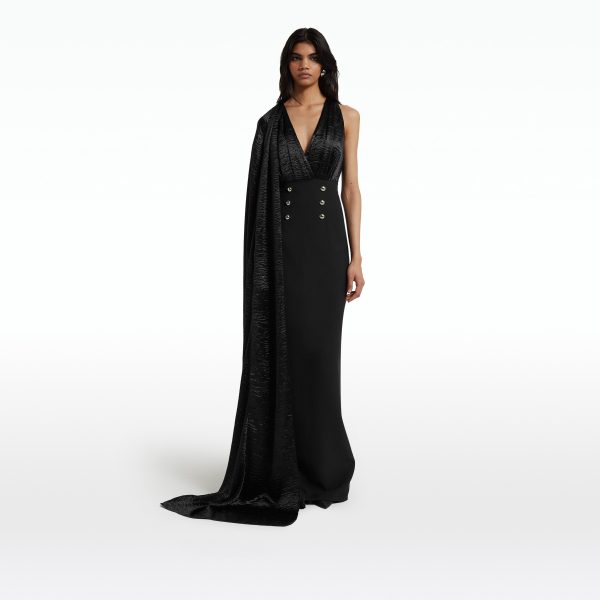 Yusuf Black Long Dress - Image 6