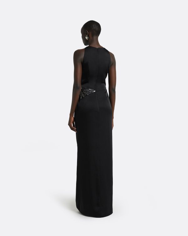 Ayda Black Long Dress - Image 2