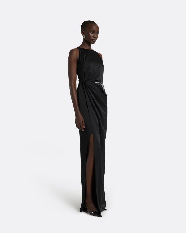 Ayda Black Long Dress - Image 4