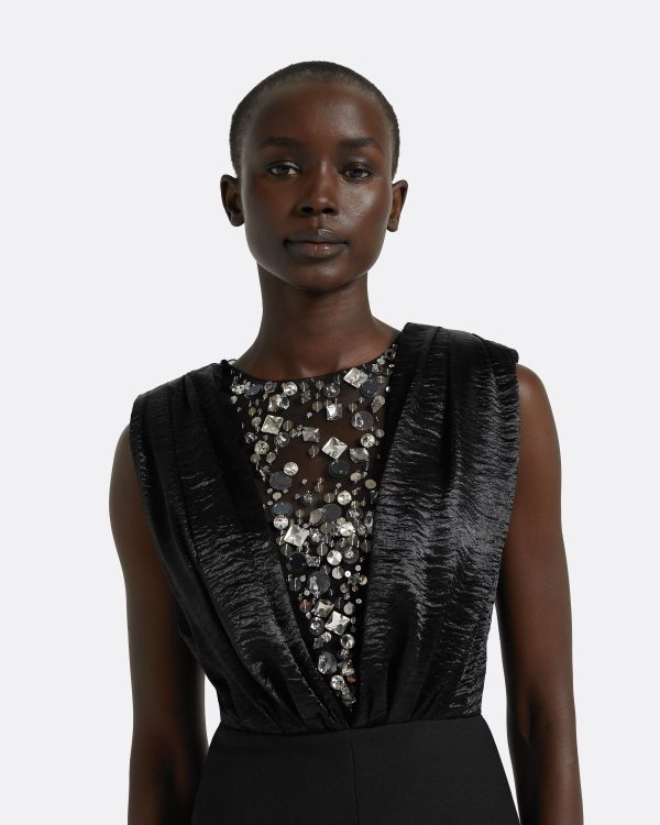 Arzu Black Long Dress - Image 3