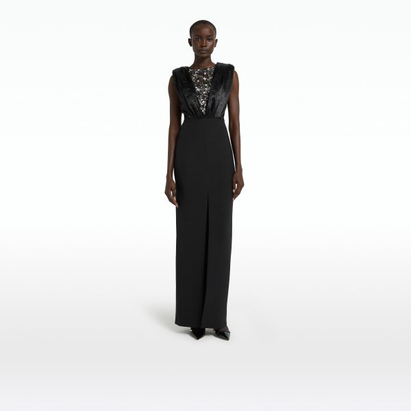 Arzu Black Long Dress - Image 6