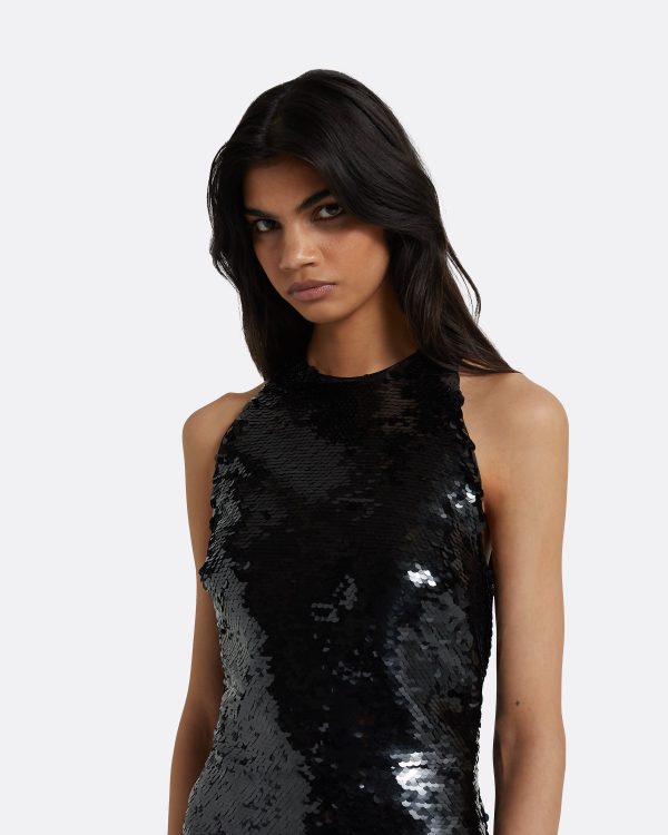 Santina Black Long Dress - Image 3