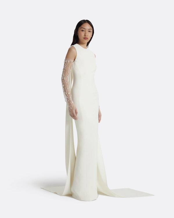 Linna Ivory Long Dress - Image 4
