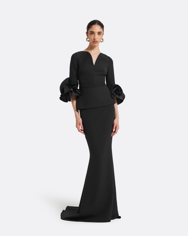 Clemence Black Long Dress
