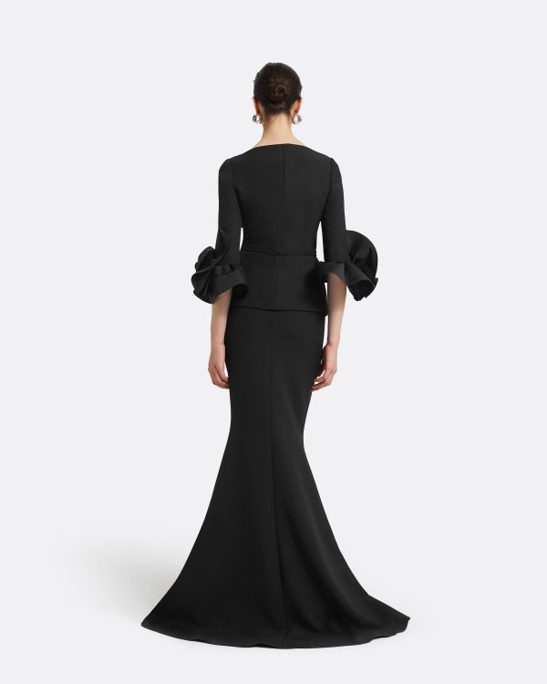 Clemence Black Long Dress - Image 2