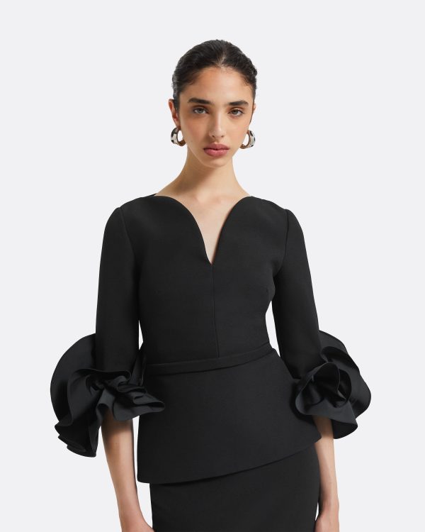 Clemence Black Long Dress - Image 3