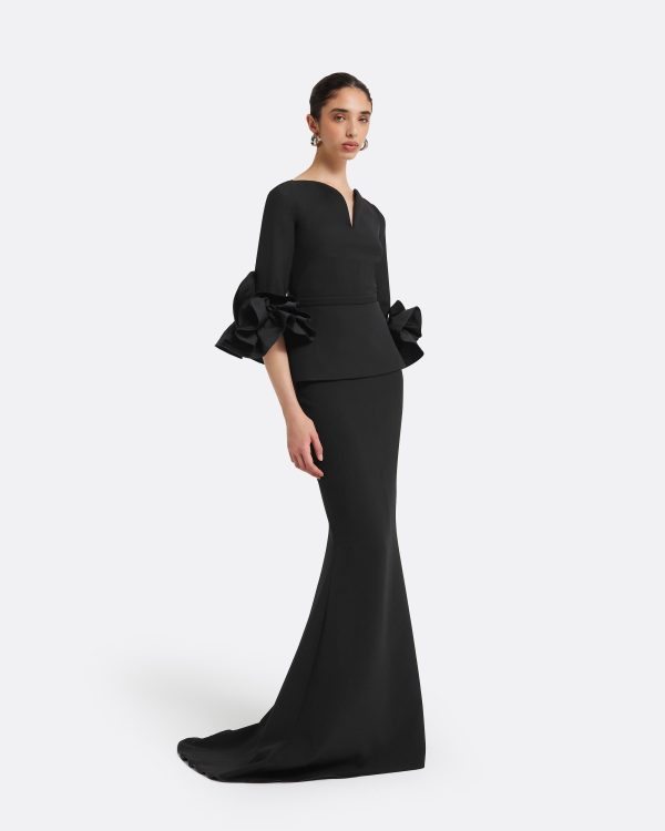 Clemence Black Long Dress - Image 4