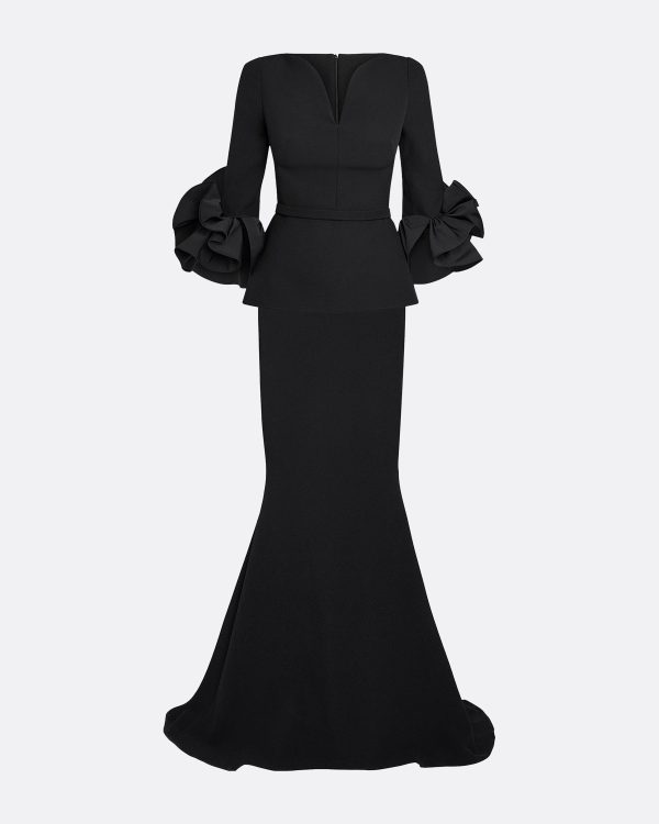 Clemence Black Long Dress - Image 5