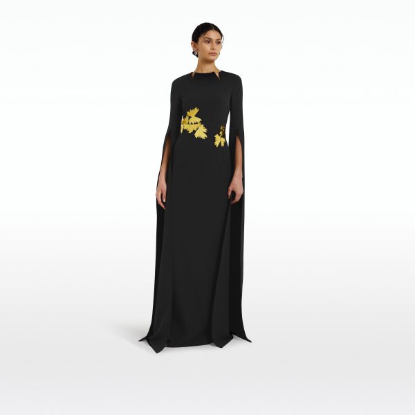 Talin Embroidered Black Long Dress - Image 6