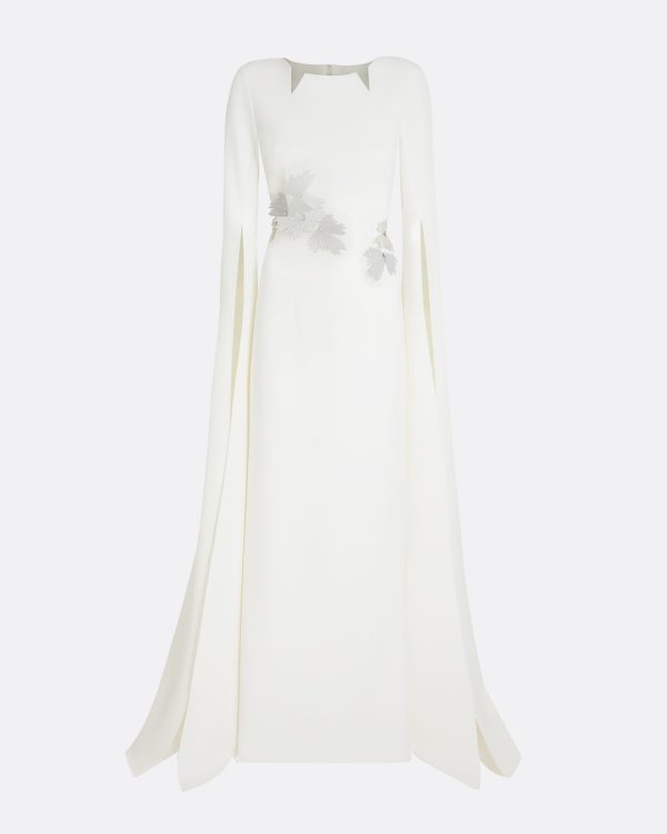 Talin Embroidered Ivory Long Dress - Image 5