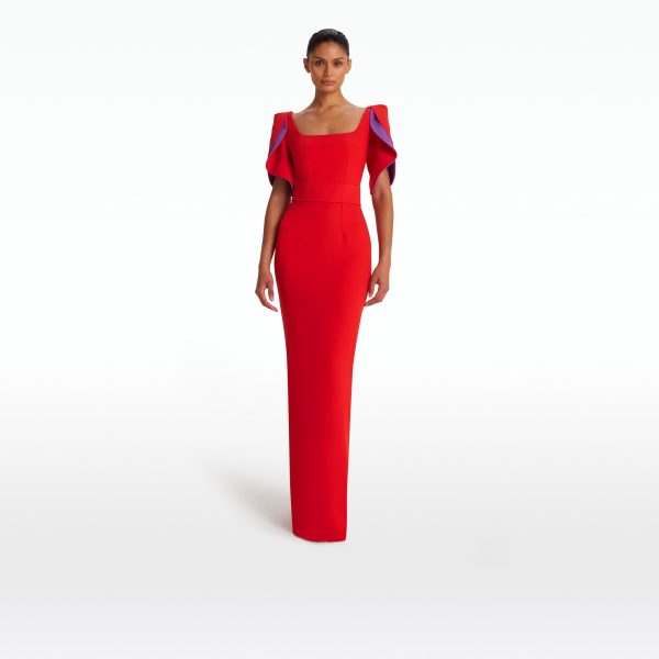 Dara Scarlet Red Long Dress - Image 6