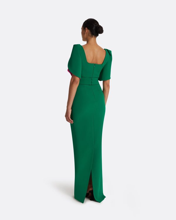Dara Jewel Green Long Dress - Image 2
