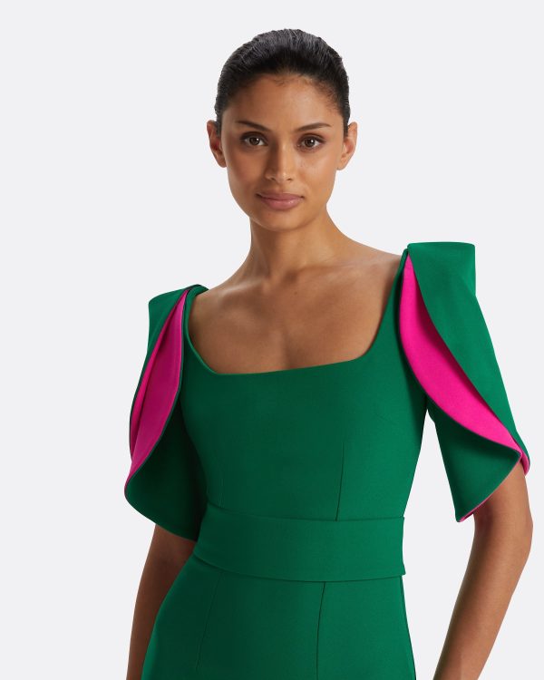 Dara Jewel Green Long Dress - Image 3