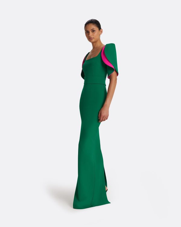 Dara Jewel Green Long Dress - Image 4