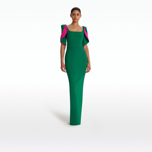 Dara Jewel Green Long Dress - Image 6