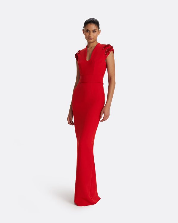 Dana Dazzling Red Long Dress - Image 4