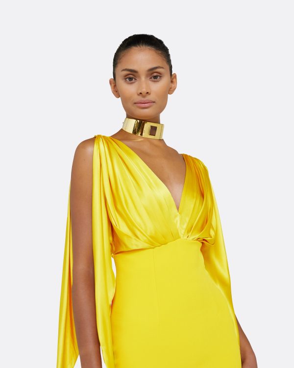 Amina Canary Long Dress - Image 3