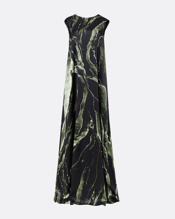 Carrara Black Marble Print Long Dress - Image 5