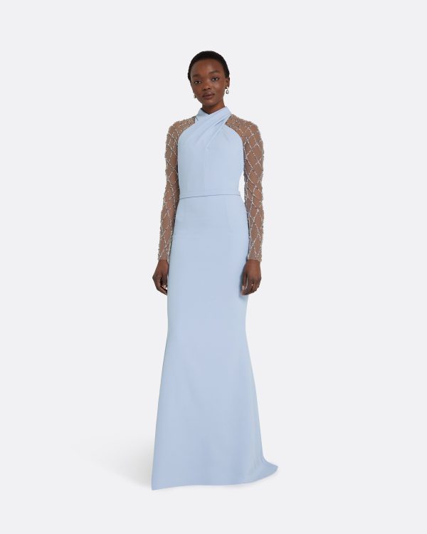 Clarence Soft Sky Long Dress - Image 4