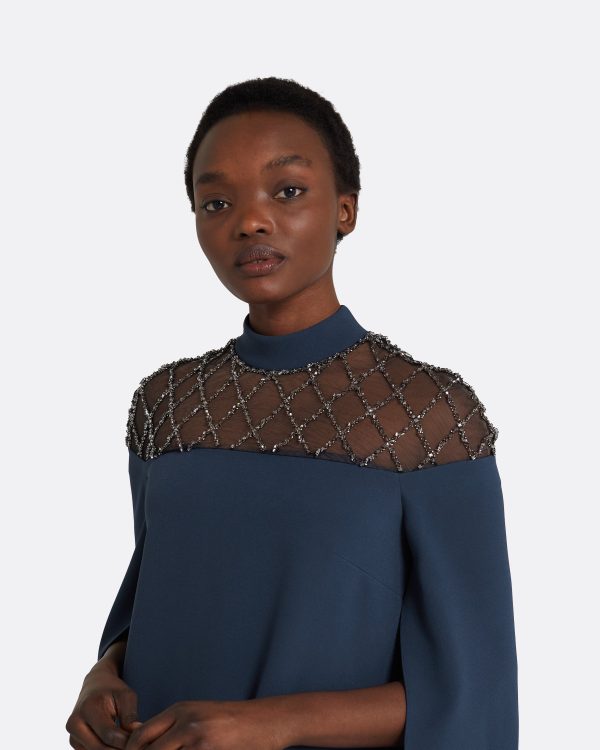 Clemantis Ink Blue Long Dress - Image 3