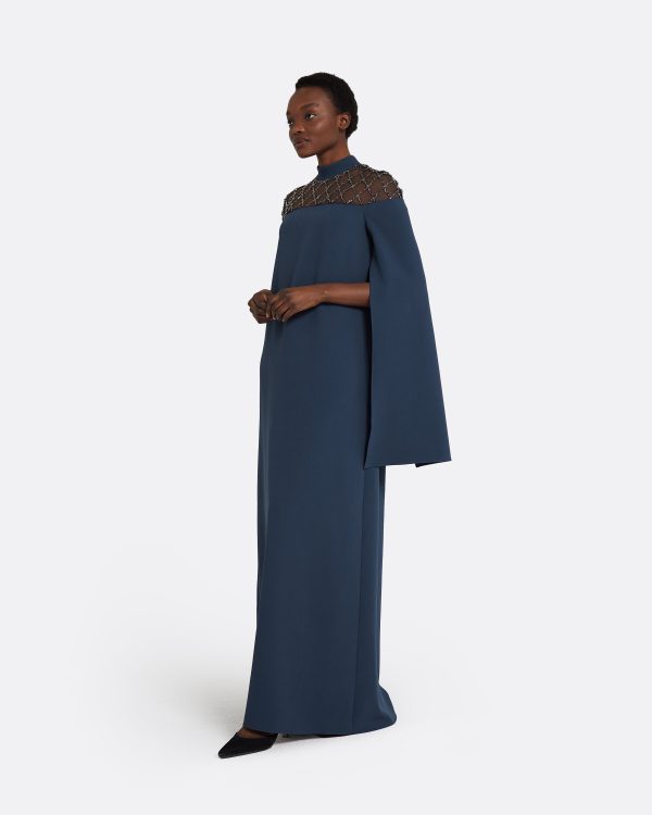 Clemantis Ink Blue Long Dress - Image 4