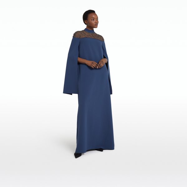 Clemantis Ink Blue Long Dress - Image 6