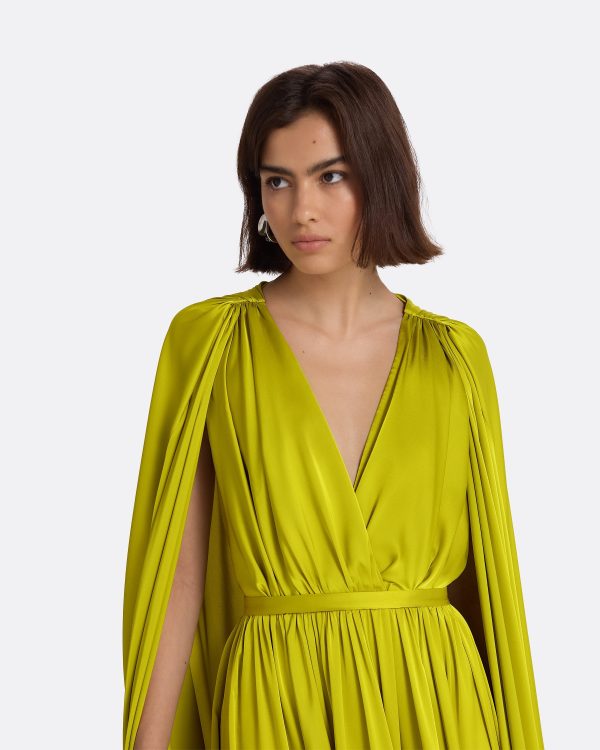 Bianca Chartreuse Long Dress - Image 3