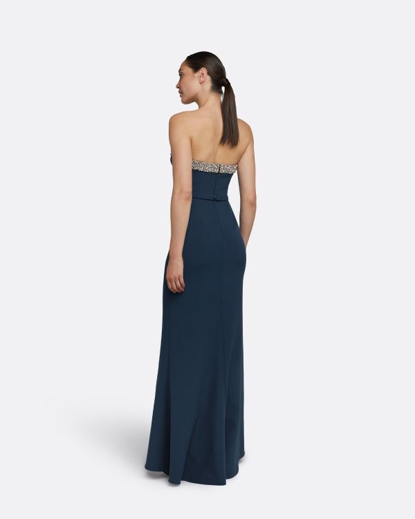 Donatella Ink Blue Long Dress - Image 2