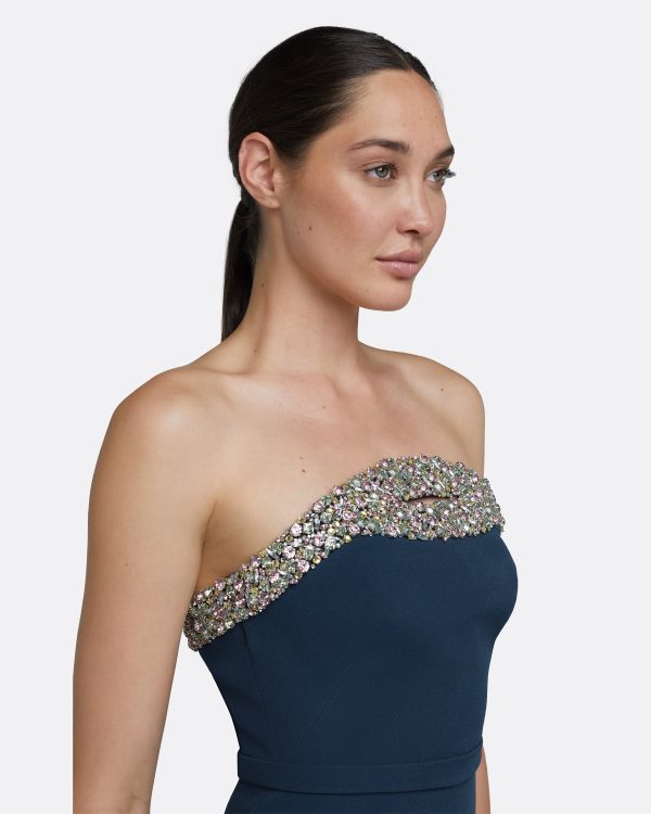 Donatella Ink Blue Long Dress - Image 3