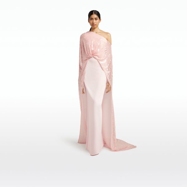 Cadenza Barely Pink Long Dress - Image 6