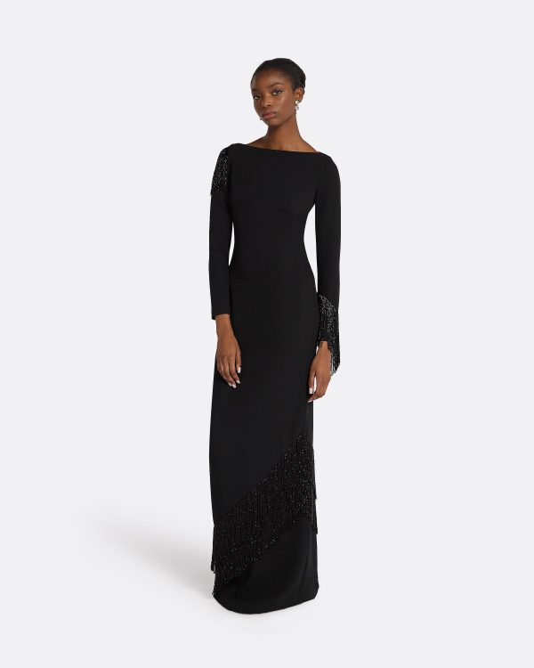 Costella Black Long Dress - Image 4