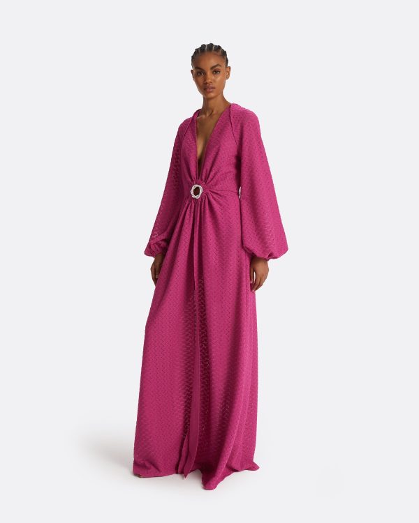 Jacquis Magenta Long Dress - Image 4