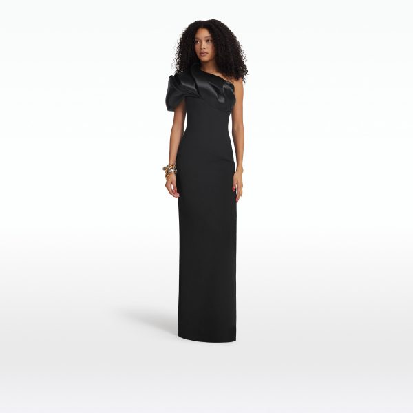 Porto Black Long Dress - Image 6