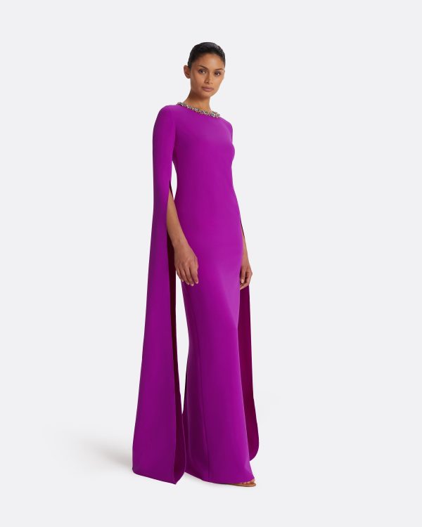 Talina Magenta Long Dress - Image 4