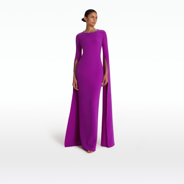 Talina Magenta Long Dress - Image 6