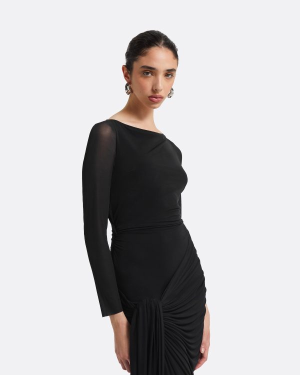 Tanla Black Long Dress - Image 3