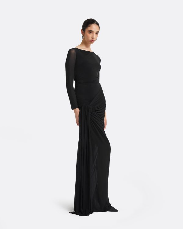 Tanla Black Long Dress - Image 5
