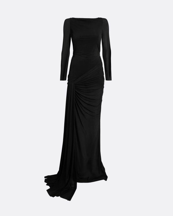 Tanla Black Long Dress - Image 6