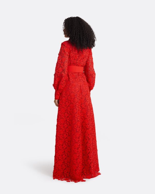 Salma Lacquer Red Long Dress - Image 2